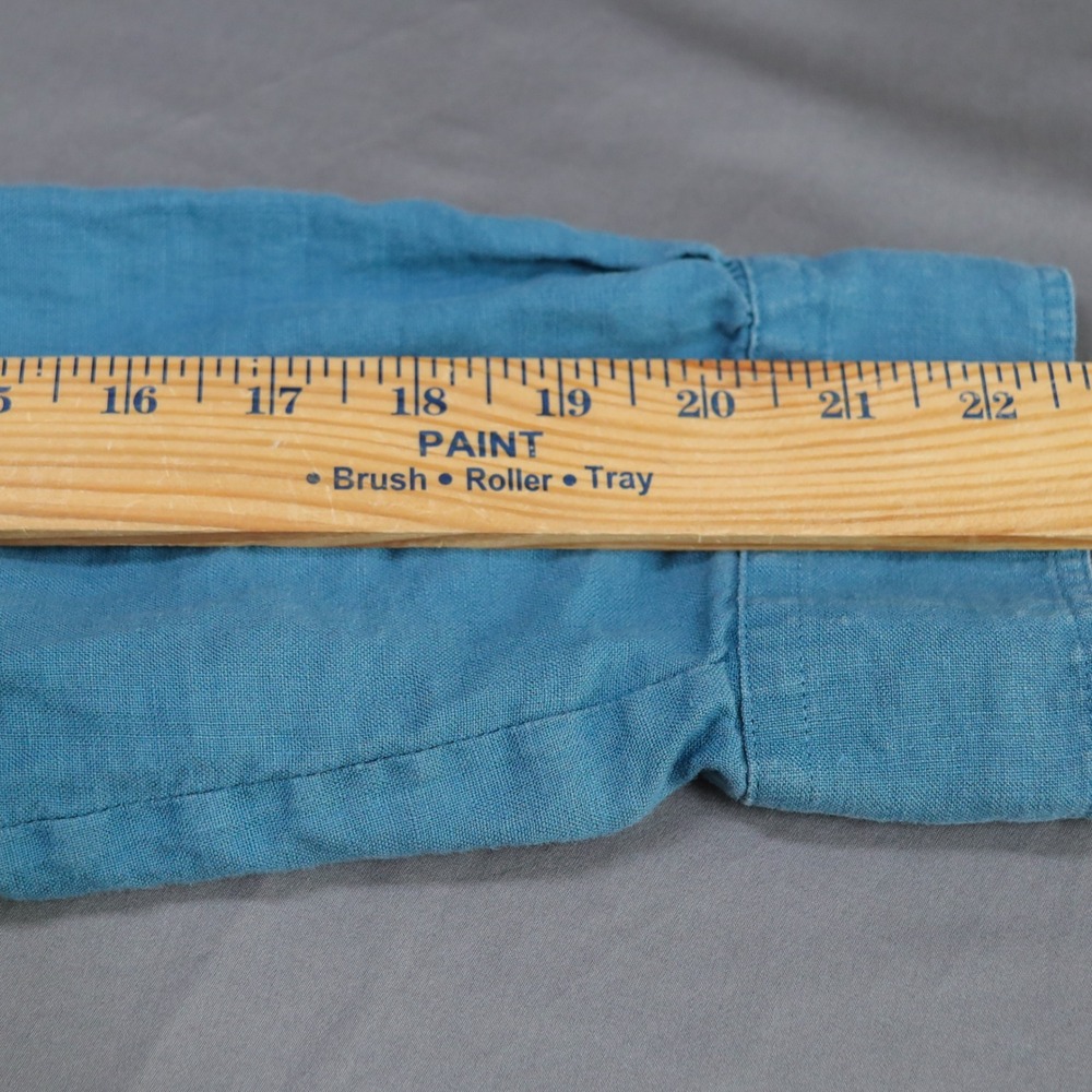 Lauren Ralph Lauren Shirt Womens PL Blue 100% Linen Button Down Roll Up Sleeves - Picture 9 of 10